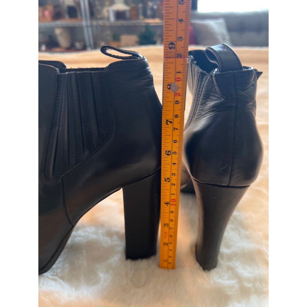 Steve Madden Saffronn Platform Boots Size 10 Black Leather‎ Ankle Booties - Picture 8 of 10